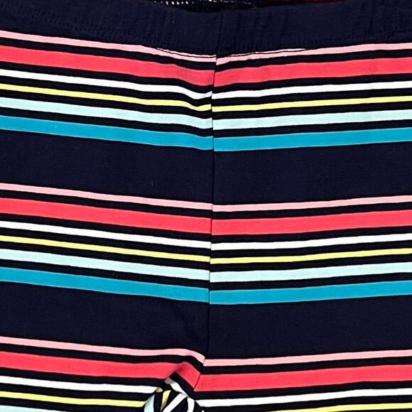 NWT Nautica Girls' Navy, Pink, Teal. White & Yellow Stripe Print Leggings - 4T - Picture 3 of 8